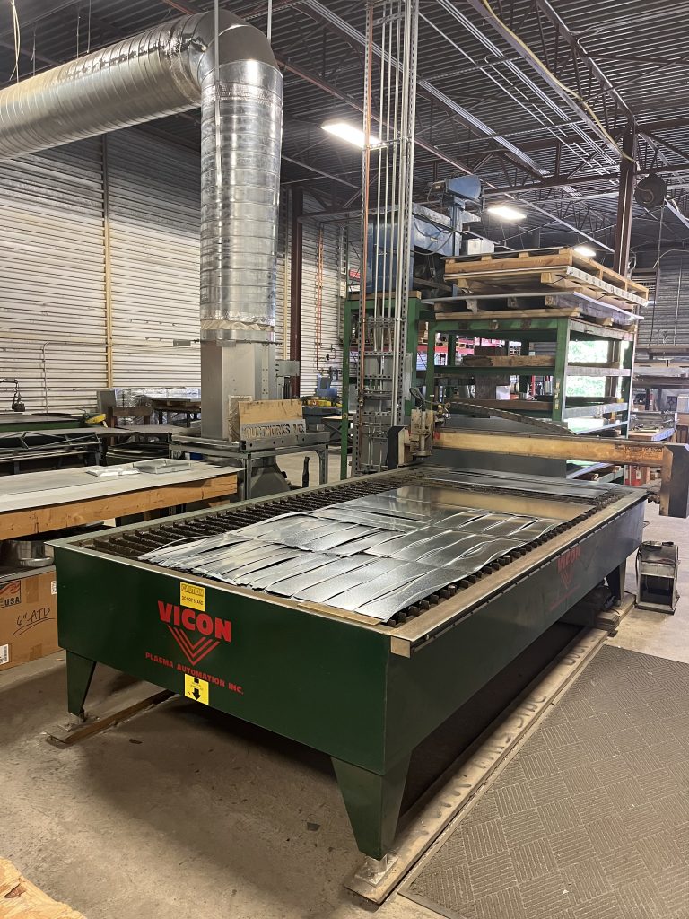 Vicon plasma cutting machine in The Ductworks fabrication shop