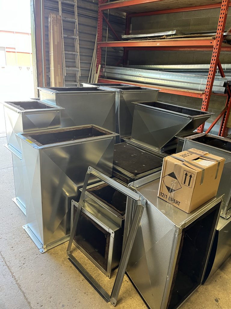 Custom fabricated sheet metal duct fittings and transitions